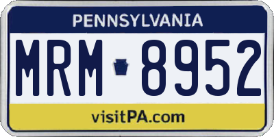 PA license plate MRM8952