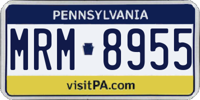 PA license plate MRM8955