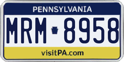PA license plate MRM8958
