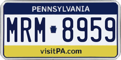 PA license plate MRM8959