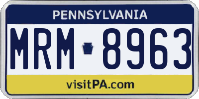 PA license plate MRM8963