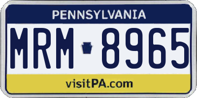 PA license plate MRM8965