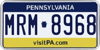 PA license plate MRM8968