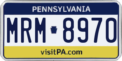 PA license plate MRM8970