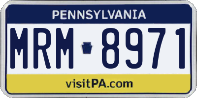 PA license plate MRM8971