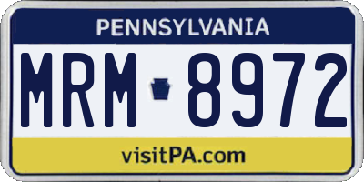 PA license plate MRM8972