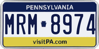 PA license plate MRM8974