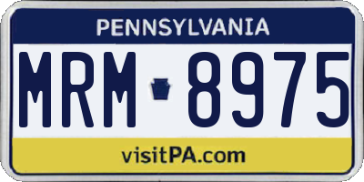 PA license plate MRM8975