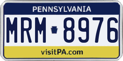 PA license plate MRM8976