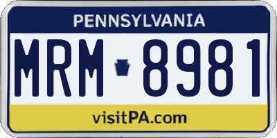 PA license plate MRM8981