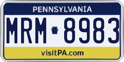 PA license plate MRM8983
