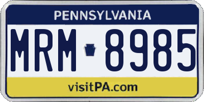 PA license plate MRM8985
