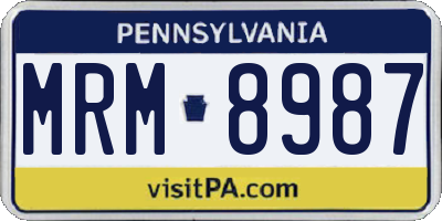 PA license plate MRM8987