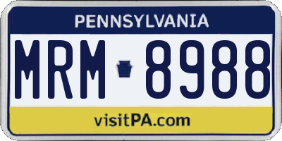 PA license plate MRM8988
