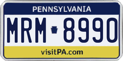 PA license plate MRM8990