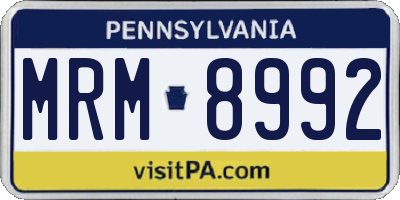 PA license plate MRM8992
