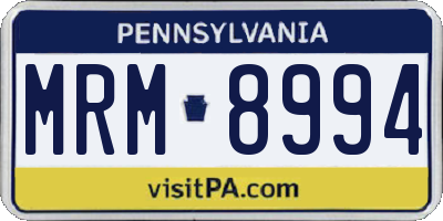 PA license plate MRM8994