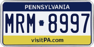PA license plate MRM8997