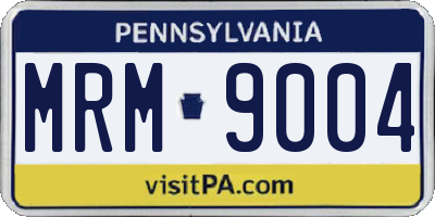 PA license plate MRM9004