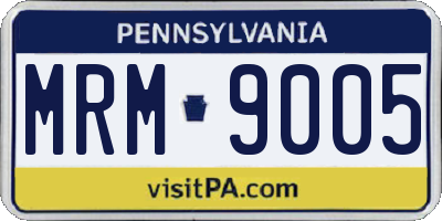 PA license plate MRM9005