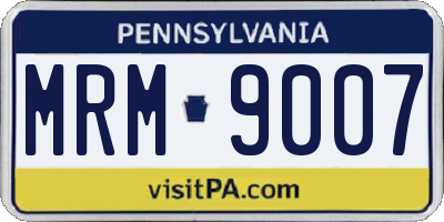 PA license plate MRM9007