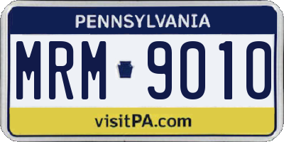 PA license plate MRM9010