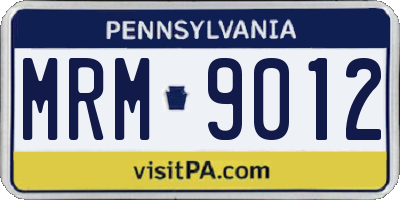 PA license plate MRM9012