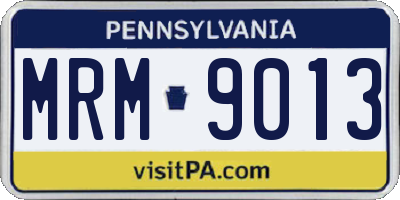 PA license plate MRM9013