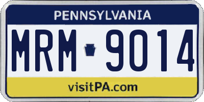 PA license plate MRM9014