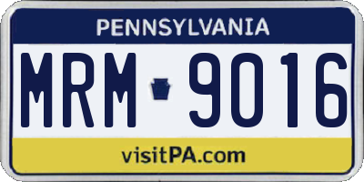 PA license plate MRM9016