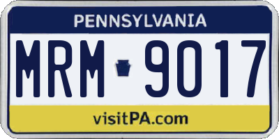 PA license plate MRM9017
