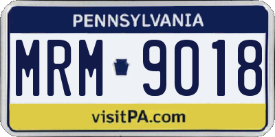 PA license plate MRM9018