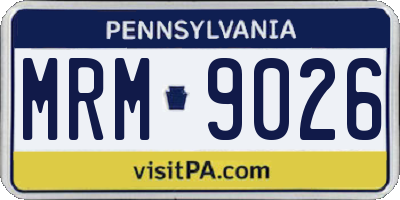 PA license plate MRM9026