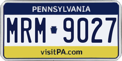 PA license plate MRM9027