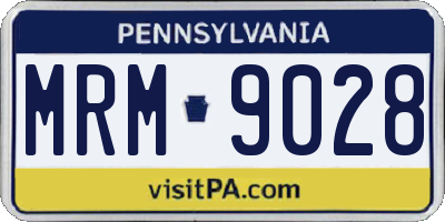 PA license plate MRM9028