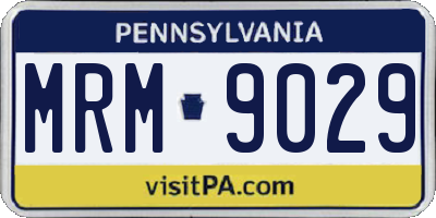 PA license plate MRM9029