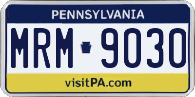 PA license plate MRM9030