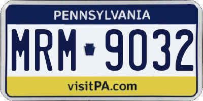 PA license plate MRM9032