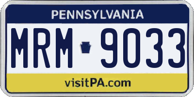PA license plate MRM9033