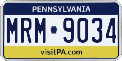 PA license plate MRM9034