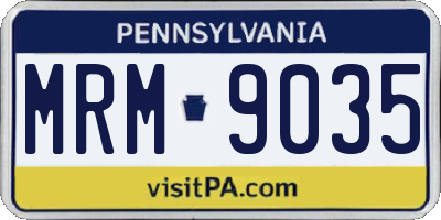 PA license plate MRM9035