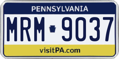 PA license plate MRM9037