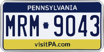 PA license plate MRM9043