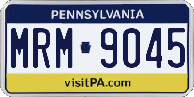 PA license plate MRM9045