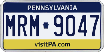 PA license plate MRM9047