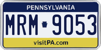 PA license plate MRM9053