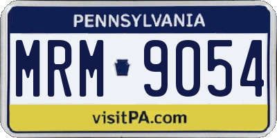 PA license plate MRM9054