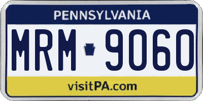 PA license plate MRM9060