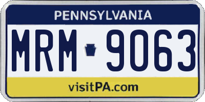 PA license plate MRM9063