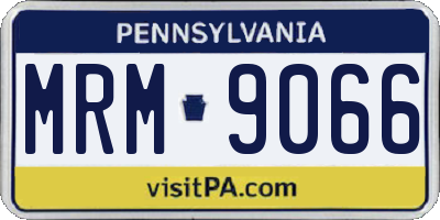 PA license plate MRM9066